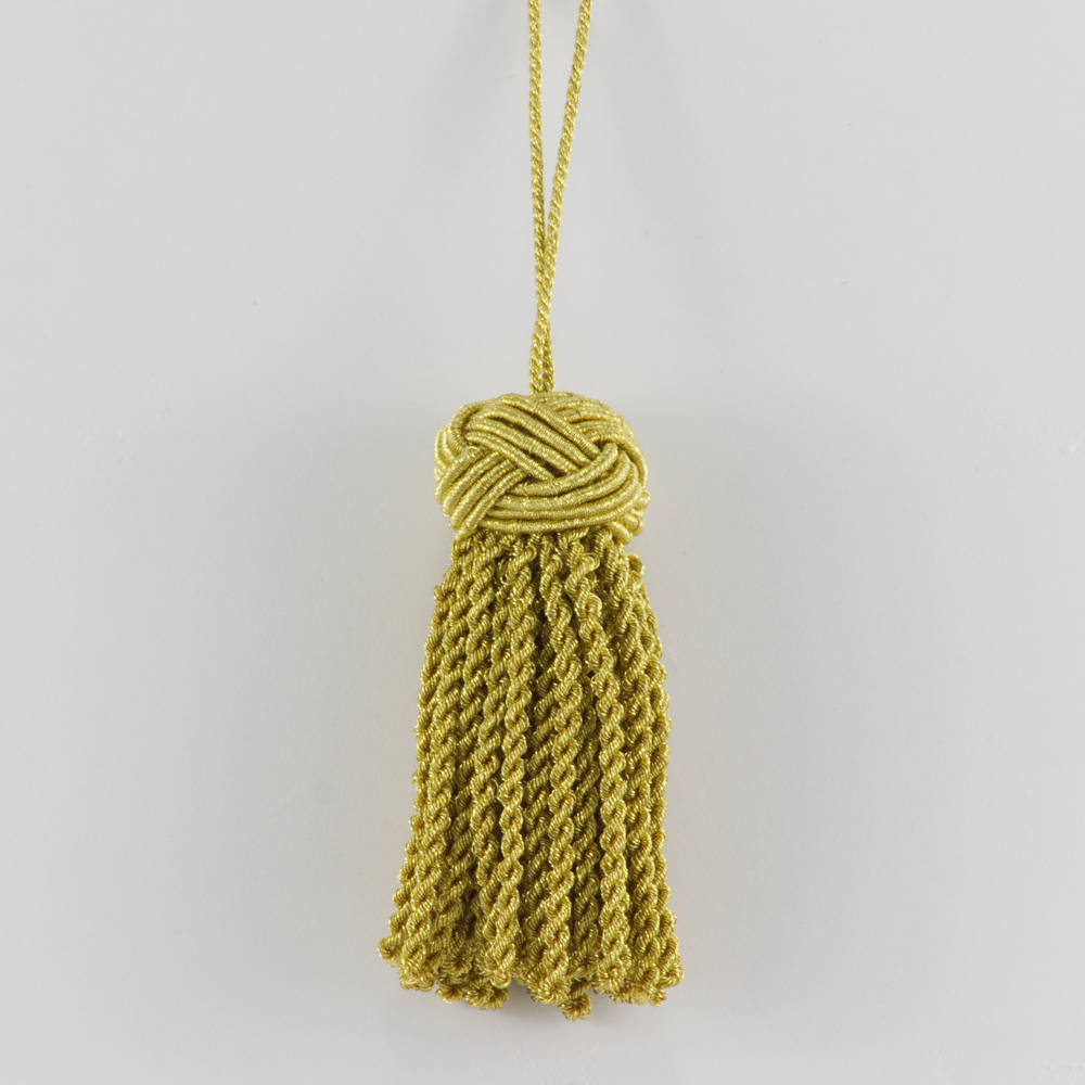 Key tassel small knot Salomone – light gold color