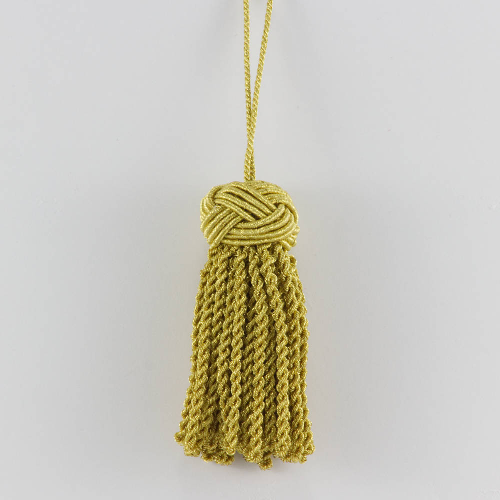 Key tassel large knot Salomone - light gold color