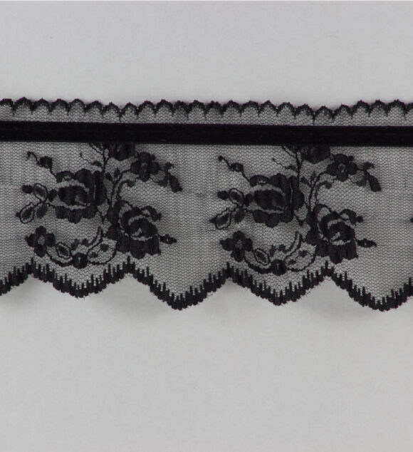 Pizzo tulle e velluto - col. nero